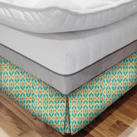 Niyali Teal/Saffron Bed Base Valance
