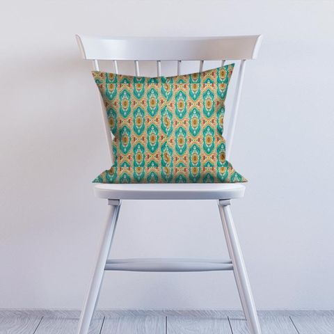 Niyali Teal/Saffron Cushion