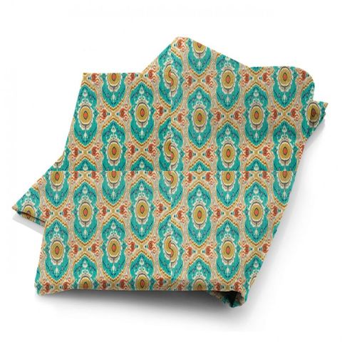 Niyali Teal/Saffron Fabric