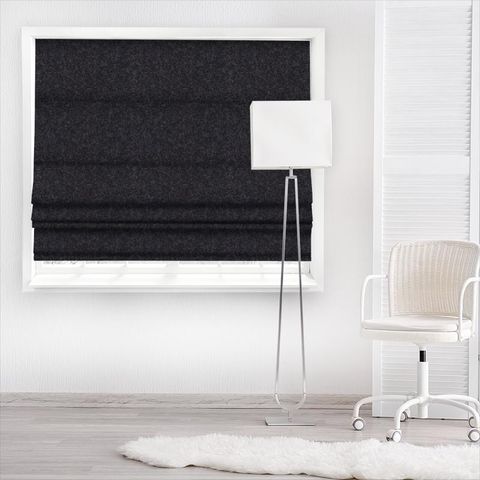 Byron Wool Plain Carbon Made To Measure Roman Blind