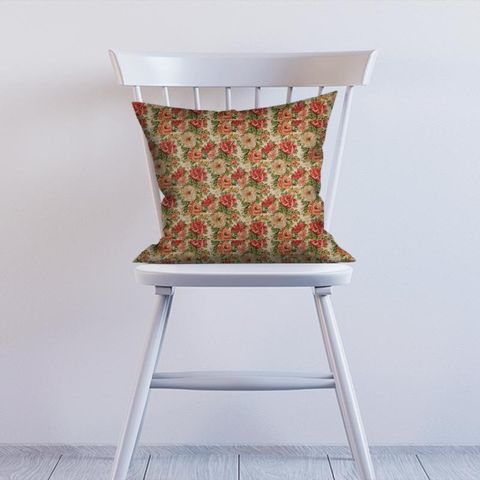 Midsummer Rose Red/Green Cushion