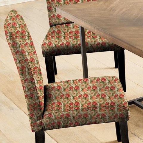 Midsummer Rose Red/Green Seat Pad Cover