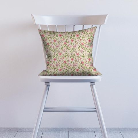 Porcelain Garden Magenta/Leaf Green Cushion