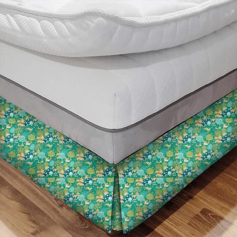 Pamir Garden Teal Bed Base Valance