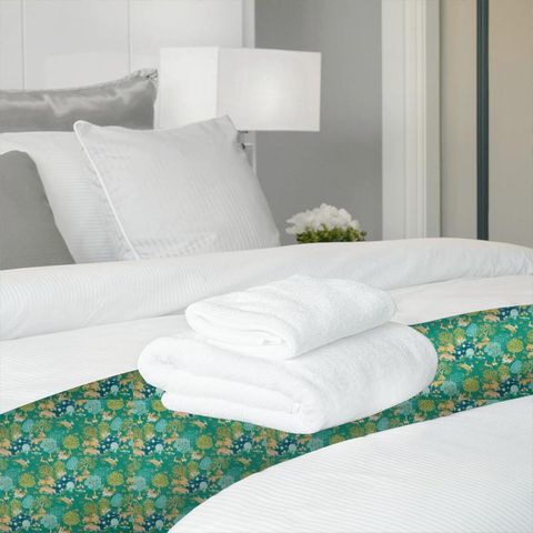 Pamir Garden Teal Bed Runner