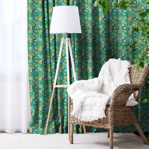 Pamir Garden Teal Made To Measure Curtain