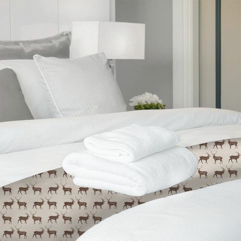 Evesham Deer Linen/Chalk Bed Runner