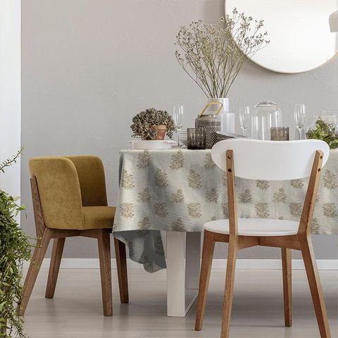Wendell Embroidery Honey/Grey Tablecloth
