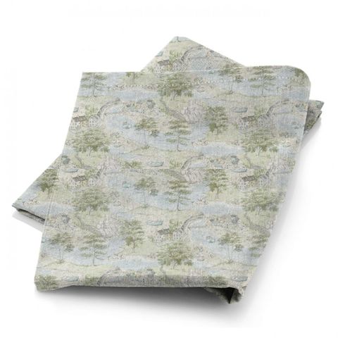 Sea Houses Tidewater Blue Fabric