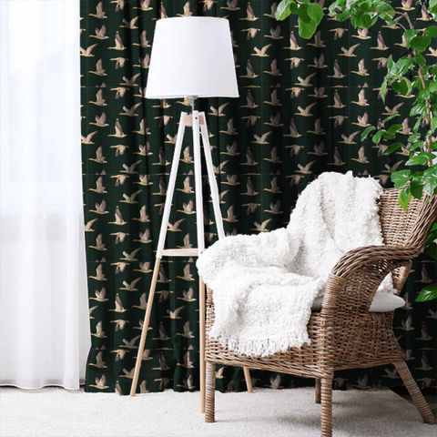Elysian Geese Forest/Fig Made To Measure Curtain