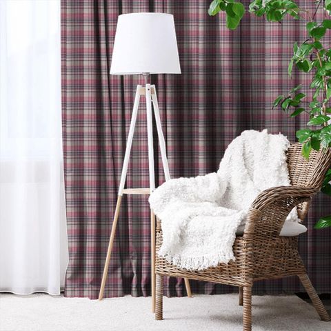 Bryndle Check Mulberry/Fig Made To Measure Curtain