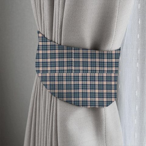 Fenton Check Teal Tieback