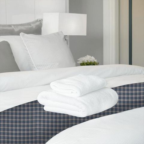 Fenton Check Indigo/Stone Bed Runner