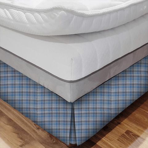 Samphrey Check Indigo/China Bed Base Valance