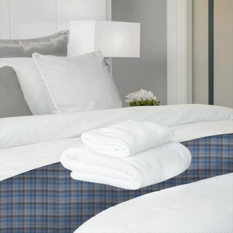 Samphrey Check Indigo/China Bed Runner