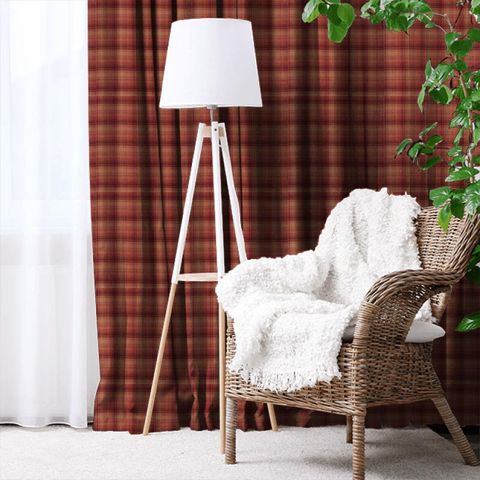 Samphrey Check Russet Made To Measure Curtain