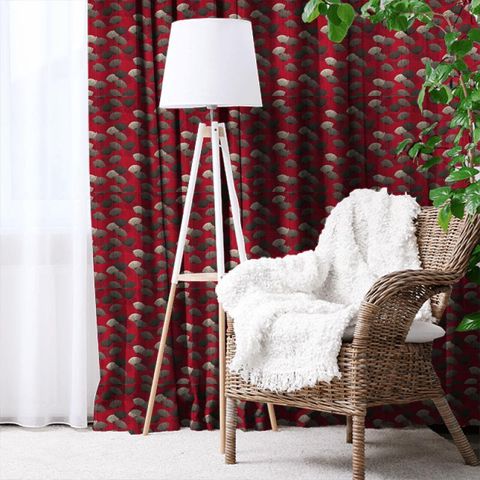Dandelion Clocks Red Made To Measure Curtain