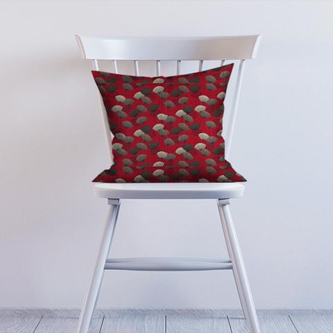 Dandelion Clocks Red Cushion