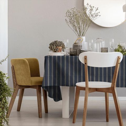 Burnett Stripe Indigo Tablecloth