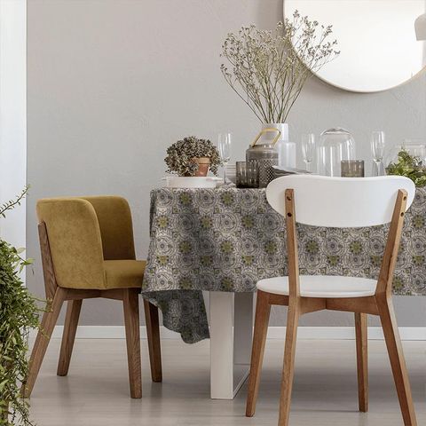 Anthos Charcoal/Linden Tablecloth