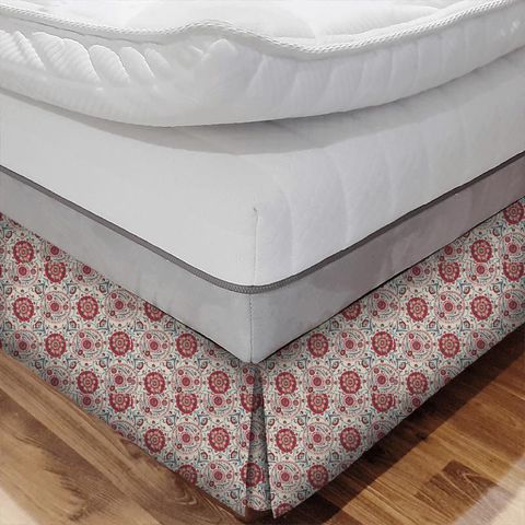 Anthos Red/Indigo Bed Base Valance