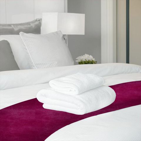 Boho Velvet Raspberry Bed Runner