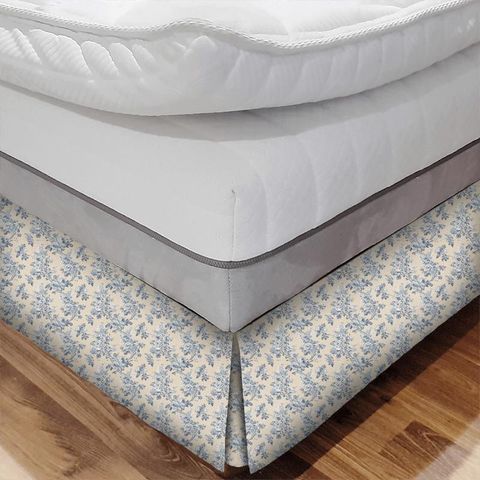 Sorilla Damask Indigo/Linen Bed Base Valance