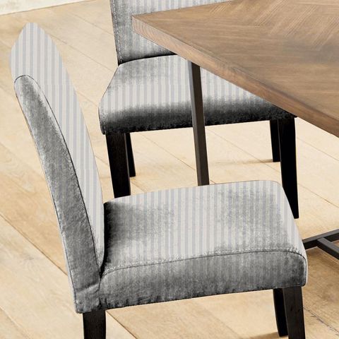 Sorilla Stripe Silver/Linen Seat Pad Cover