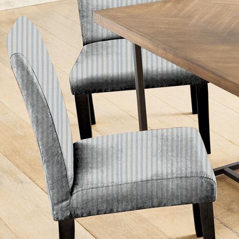 Sorilla Stripe Delft/Linen Seat Pad Cover