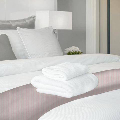 Sorilla Stripe Shell Pink Linen Bed Runner