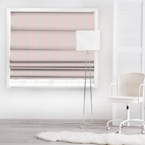 Sorilla Stripe Shell Pink Linen Made To Measure Roman Blind