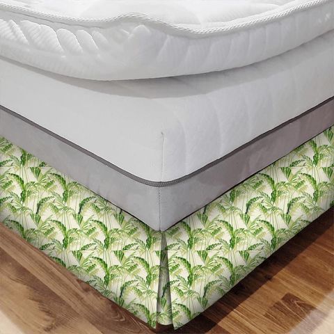 Palm House Botanical Green Bed Base Valance