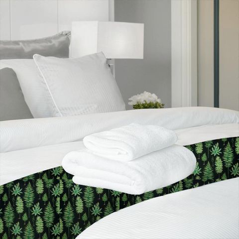 Fernery Botanical Green/Charcoal Bed Runner