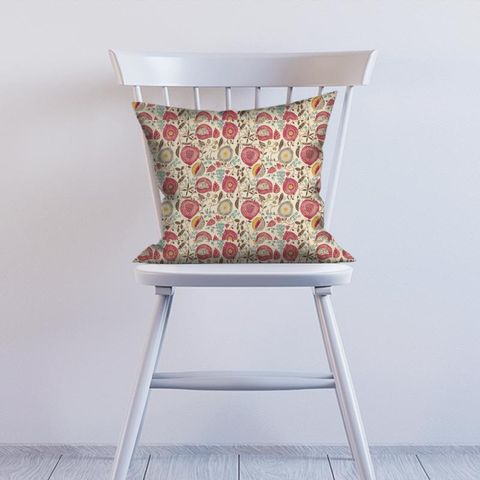 Peas & Pods Cherry/Linen Cushion