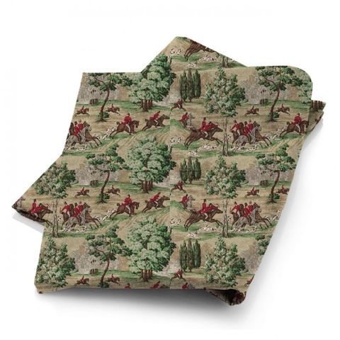 Tally Ho Evergreen/Crimson Fabric