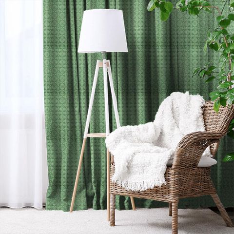 Hampton Weave Botanical Green Made To Measure Curtain