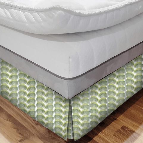 Manila Embroidery Lime Bed Base Valance