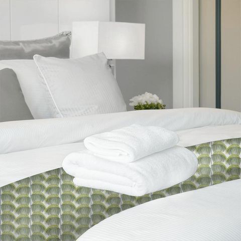 Manila Embroidery Lime Bed Runner