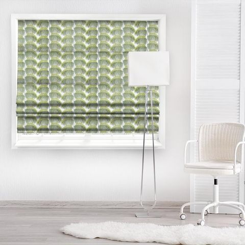 Manila Embroidery Lime Made To Measure Roman Blind
