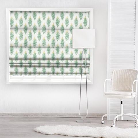 Fernery Weave Botanical Green Made To Measure Roman Blind