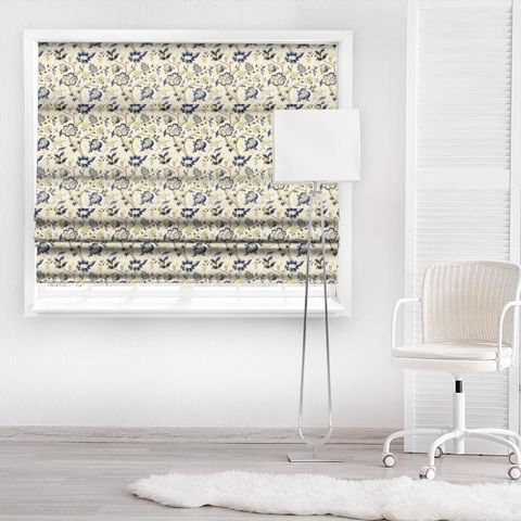 Roslyn Indigo/Gold Made To Measure Roman Blind