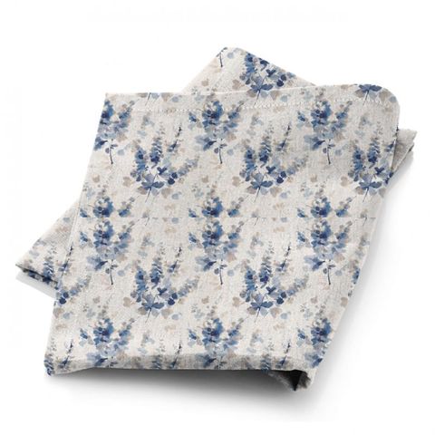 Delphiniums Indigo Fabric