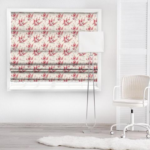 Delphiniums Coral Made To Measure Roman Blind