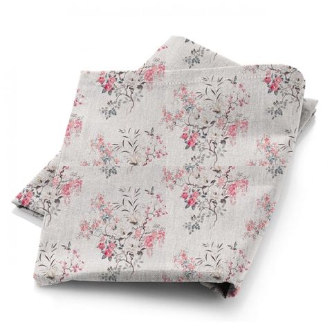 Magnolia & Blossom Coral/Silver Fabric