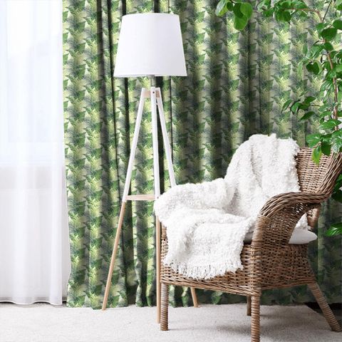 Manila Green/Ivory Made To Measure Curtain