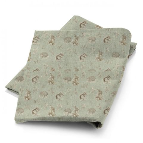 Squirrel & Hedgehog Seaspray/Charcoal Fabric