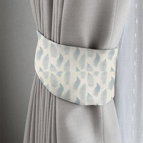 Fern Embroidery Powder Blue Tieback