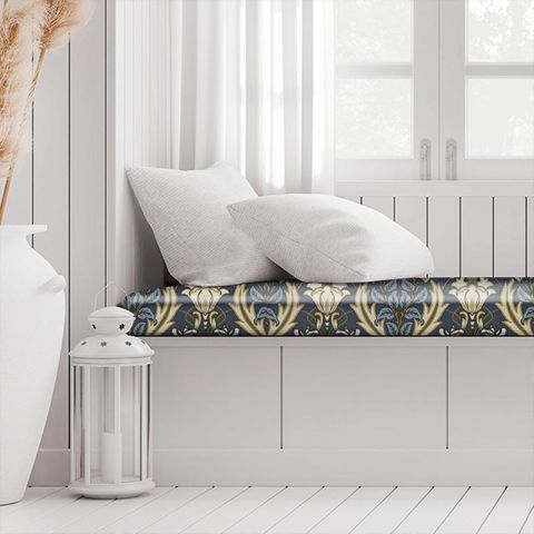 Acanthus Navy Box Cushion
