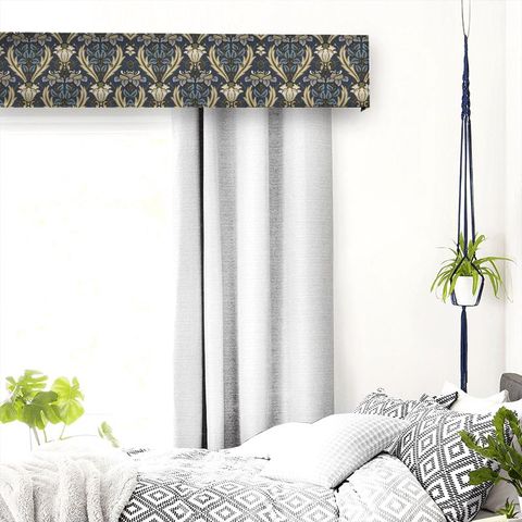 Acanthus Navy Pelmet