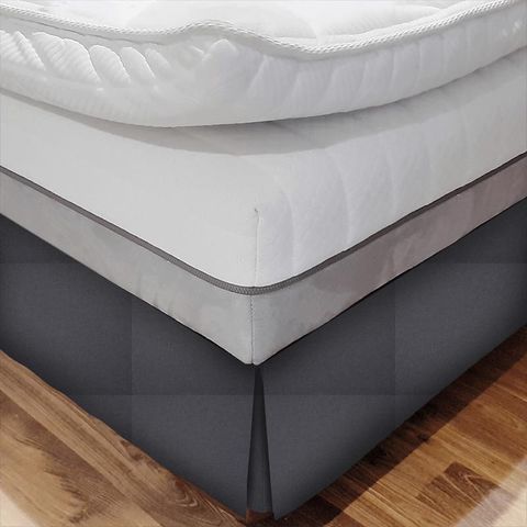 Hessian Charcoal Bed Base Valance